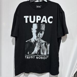Tupac Shirt Mens 2XL Black Trust Nobody Graphic Tee Rap Hip Hop 2Pac Legend